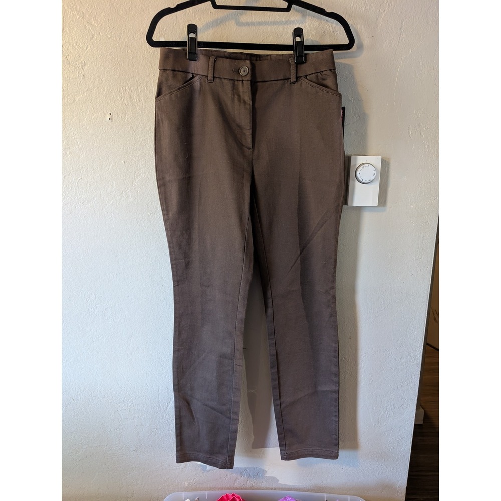 Briggs NWT Brown Straight Leg Ankle Pants Size 6 Comfort Waistband